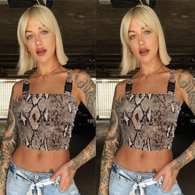 

Sexy Women Ladies Sleeveless Bustier Crop Top Vest Casual Tank Tops T-Shirt