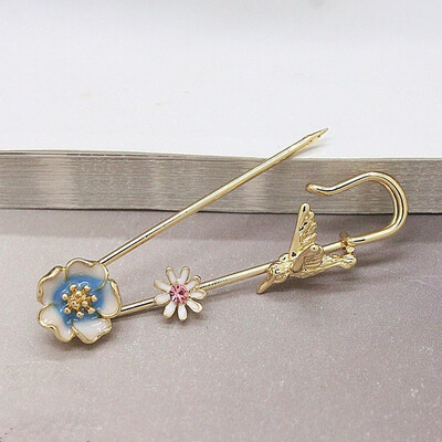 

Wild birds&flowers Chinese style scarf knit sweater cardigan pin Pin Brooch accessories
