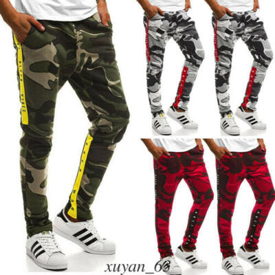 

US Mens Jogger Pants Camo Track Pants Casual Sports Joggers Gym Pants