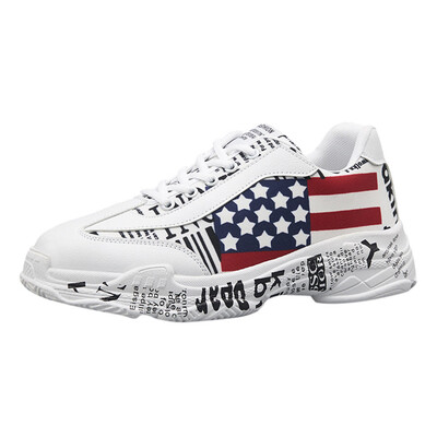 

2019 mens sneakers Graffiti shoes comfortable casual Mens Fashion Breathable Lace-up Sport Walking Shoes Sneakers