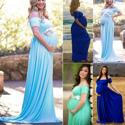 

Pregnant Women Sexy Maxi Long Dress Maternity Gown Photography Props Dresses USA