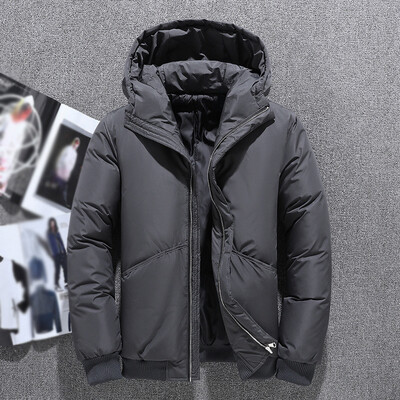 

Winter Mens Casual Solid Color Slim Hooded Zipper Thick Warm Jacket Coat Outwear