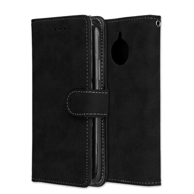 

MOONCASE Motorola Moto E4 Plus Vintage Scrub 3 Card Case - Black