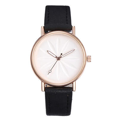 

Flower Pattern Leather Strap Womens Watches Montre Femme Acier Inoxydable Dial Small And Simple Clock The Most Popular