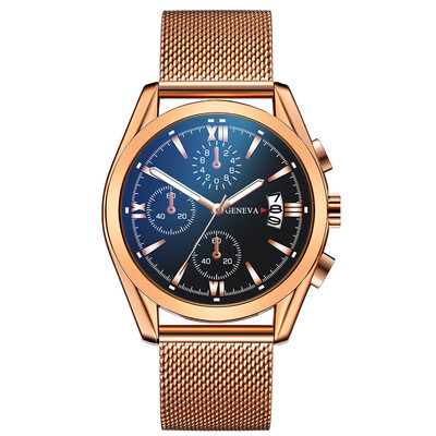 

RM Three-eye Large Dial Watch Mens Business Fashion Quartz Leather Belt Watch
