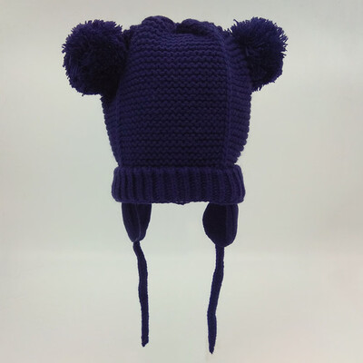 

Children Wool Double Ball Earmuffs Hat Winter Warm Kids Supplies