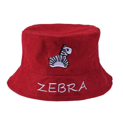 

Baby Windproof Cartoon Animal Embroidery Bucket Caps Cotton Sunscreen Hat