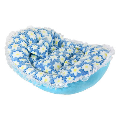 

Cute Ingot Shaped Soft Coral Velvet Lace Pets Bed Warm Cat Nest Dog Kennel