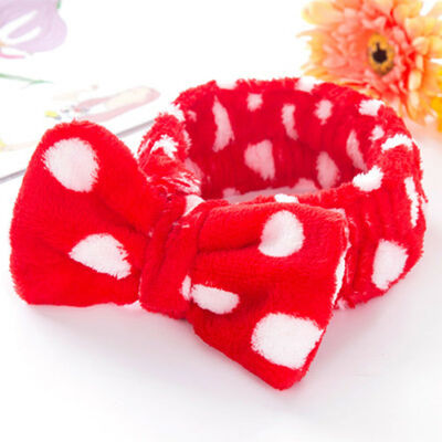 

Big Bow Dot Striped Soft Towel Hair Band Head Wrap Headband Bath Spa MakeUp Fine