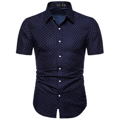 

Tailored Men Summer Slim Loose Hawaii Short Sleeve Printed Turn-down Collar T-shirt Tops