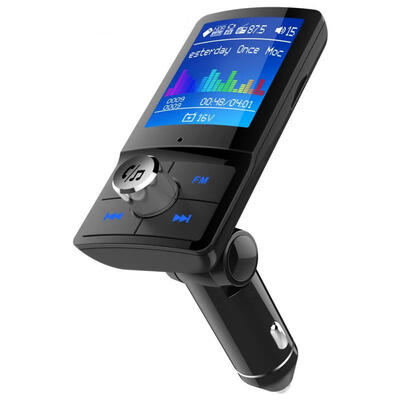 

BC45 Color Screen Car Bluetooth FM Transmitter Dual USB Charger MP3 Player - Black