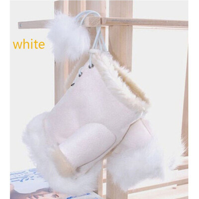 

Girls Women Winter Fashion Warm Faux Rabbit Fur Soft Fingerless Gloves Mitts