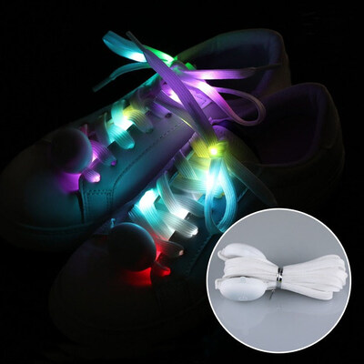 

FUNNYBUNNY LED Nylon Shoelaces Light Up Shoe Laces with Disco Flash Lighting the Night for Party Hip-hop Dancing Cycling Skating