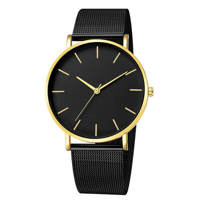 

2019 Women Watch Mesh Band Stainless Steel Analog Quartz Wristwatch Minimalist Lady Business Luxury Black Watches Reloj Mujer