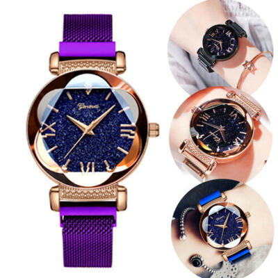 

Starry Sky Watch Magnet Strap Free Buckle Stainless Steel Women As a Gift
