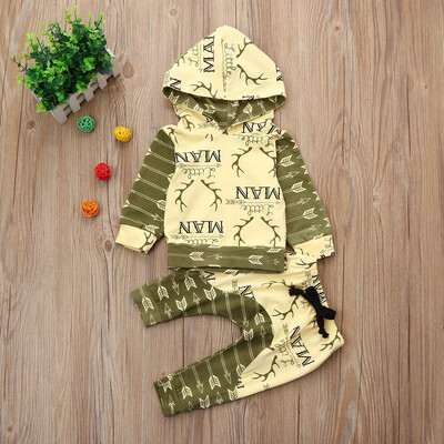 

Newborn Infant Baby Boy Deer Letter Hoodie TopsPants 2Pcs Outfits Clothes Set