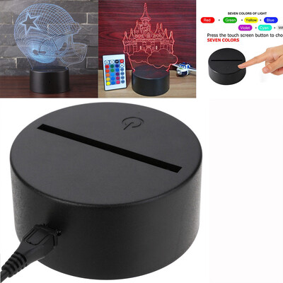 

〖Follure〗ABS Acrylic Black 3D LED Lamp Night Light Base USB Cable Remote Control New