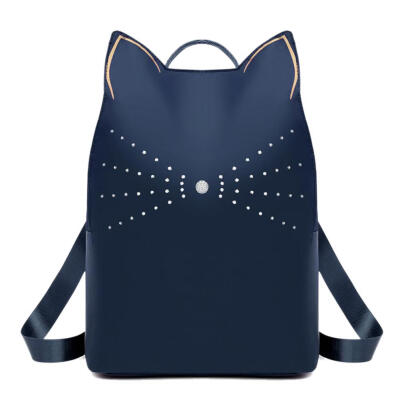 

Cat Shaped Waterproof Travel Backpacks Women Rhinestone Decor School Bags