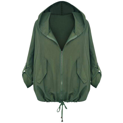 

Toponeto Women Zipper Hooded Matching Pocket Sweatshirt Coat