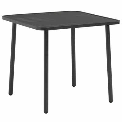 

Outdoor Dining Table Steel 315"x315"x283" Dark Gray Slatted