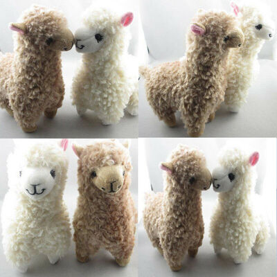 

2PCS Cute Alpaca Llama Plush Toy Creamy White Animal Children kids Doll 23cm