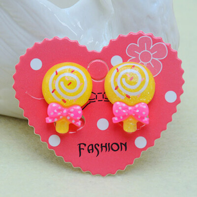 

2pcs Kawaii Fake Non-Piercing Rhinestone Clip-On Earrings Chic Baby Girls Gift