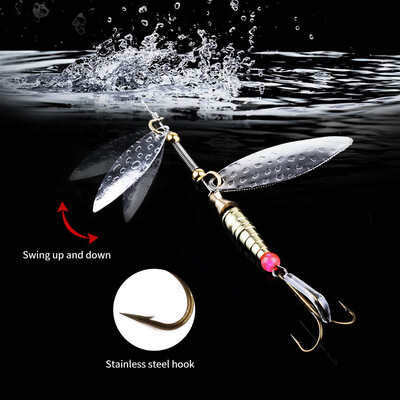 

Saidsome 10CM Metal Fishing Lure Sequins Spinner Spoon Baits Feather Fishhook Tackle 10G fishing bait fishing lure