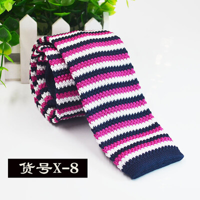 

Knit flat striped tie 5CM narrow section mens business tie direct