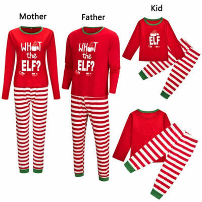 

Christmas Family Matching Cute Pajamas Adult Women Kids Baby Sleepwear Set Plus