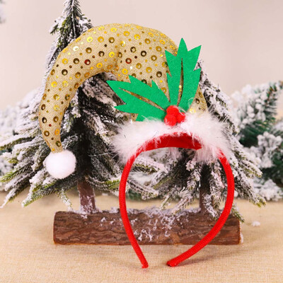 

Mini Santa Hat With Mistletoe Headband Christmas Headband