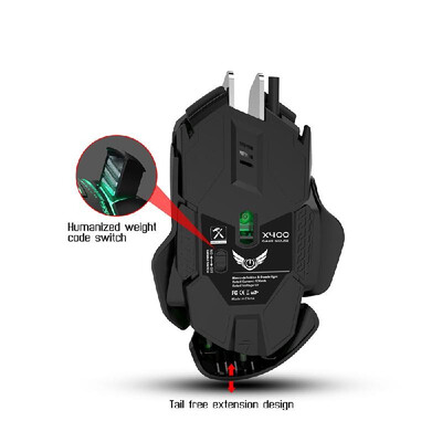 

ZERODATE X400 USB Wired Optical Gaming Mouse with LED Light 3200DPI Programmable Keys Adjustable Weight for PC Laptop