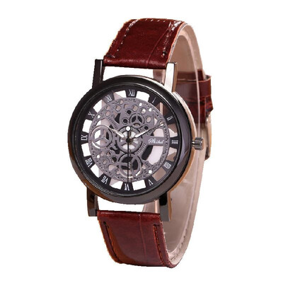 

Ebay boutique fashion hollow belt watch non-mechanical watch couple table men&women models wholesale Brown