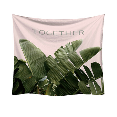 

Toponeto Fashion Tapestry Green Leaf Pattern Fresh Style Decorative Tapestry Home Decor