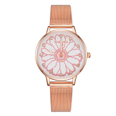 

Creative Women Watches Romantic Design Dial Ladies Quartz Wristwatch Fashion Rose Gold Strap Clock Gift Relojes Para Mujer
