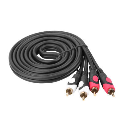

Gold Plated 18m 2RCA Male to 2RCA Male Cable RCA Audio AV Cable for TV CD