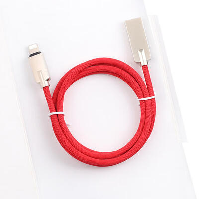 

Zinc Alloy 1m 20A Knitted Charging Cable 8 Pin Data Line For Flash IPhone IPad