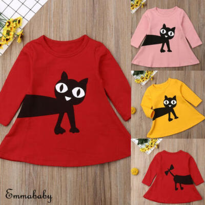 

Toddler Baby Girls Dress Long Sleeve Party Pageant A-line Dresses Kids Clothes
