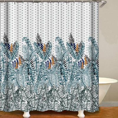

Shower Curtain Flowers Trees Print Blackout Curtains Waterproof Mildew-proof Bathroom Curtain 71"x71"