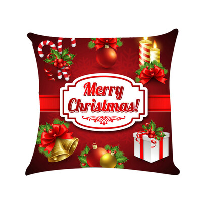 

Tailored Happy Christmas Pillow Cases Sofa Cushion Cover Home Decor Pillow Case