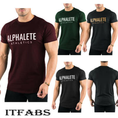 

2019 New Men Fasion Fitness Cotton O-Neck Gym Muscle Bodybuilding T-shirt Tee
