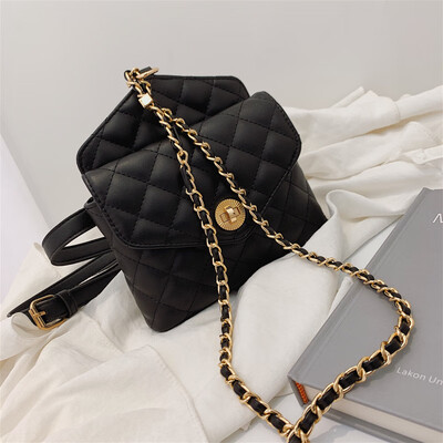 

Qiao Bani 2019 new European&American style fashion simple solid color rhombic chain bag multi-purpose shoulder diagonal female bag