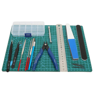

Greensen DIY Modeler Craft Tool Set Model Building Tweezers Ruler File Mat Kit for Model Fan