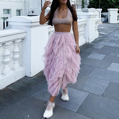 

Women Mesh Layered Skirt Petticoat Casual Dance Ballet Party Bridesmaid Swing