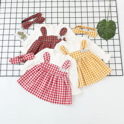 

New Arrival Autumn Dress Cute Kid Baby Girl Rabbit Ear Long Sleeve Dress Overall