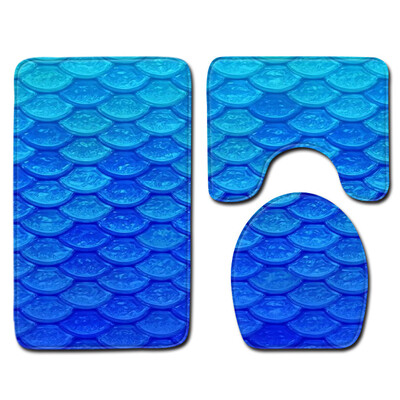 

Gobestart 3pcs Non-Slip Bath Mat Bathroom Kitchen Carpet Doormats Decor