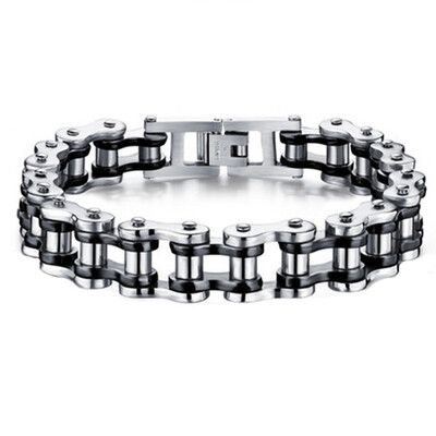 

Stainless Steel Biker Mens Bracelet Link Chain Motorcycle Bike Bicycle Chain Bracelets Bangles Jewelry