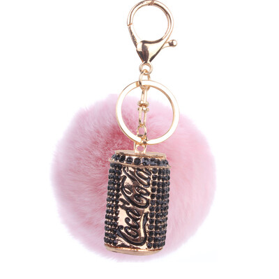 

Cola Keychain Creative Fashion Rex Rabbit Plush Ball Car Bag Pendant Small Gift