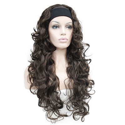 

StrongBeauty Long 34 Womens Wigs Hairpiece Curly with Adjust Black Headband Synthetic Hair COLOUR CHOICES