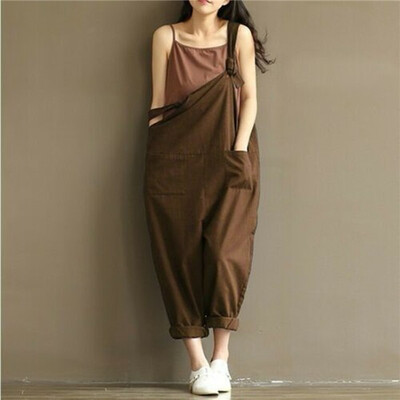 

New Womens Strap Loose Jumpsuit Casual Dungaree Harem Trousers Girl Overall Pant