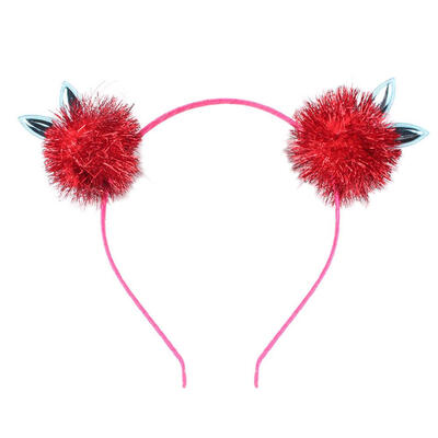 

Cute Glitter Girls Headband Rabbit Ears Pompom Easter Party Hair Bands